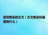 恭贺新春的古文（古文新春祝福语有什么）
