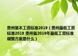 贵州基本工资标准2019（贵州最低工资标准2019 贵州省2019年最低工资标准调整方案是什么）