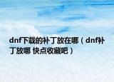 dnf下载的补丁放在哪（dnf补丁放哪 快点收藏吧）