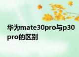 华为mate30pro与p30pro的区别