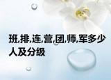 班,排,连,营,团,师,军多少人及分级