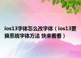 ios13字体怎么改字体（ios13更换系统字体方法 快来看看）