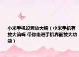 小米手机设置放大镜（小米手机有放大镜吗 带你走进手机界面放大功能）