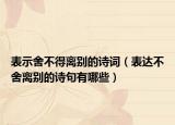 表示舍不得离别的诗词（表达不舍离别的诗句有哪些）