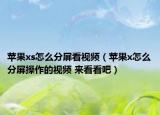 苹果xs怎么分屏看视频（苹果x怎么分屏操作的视频 来看看吧）