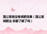 蒲公英有没有减肥效果（蒲公英减肥法 你都了解了吗）