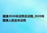 属猪2020年运势及运程_2020年属猪人的全年运势