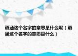 语涵这个名字的意思是什么呢（语涵这个名字的意思是什么）
