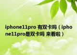 iphone11pro 有双卡吗（iphone11pro是双卡吗 来看啦）
