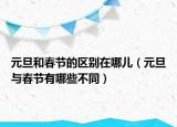 元旦和春节的区别在哪儿（元旦与春节有哪些不同）