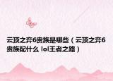 云顶之弈6贵族是哪些（云顶之弈6贵族配什么 lol王者之路）