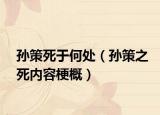 孙策死于何处（孙策之死内容梗概）