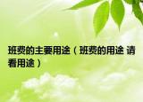 班费的主要用途（班费的用途 请看用途）