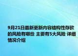 9月21日最新更新内容结构性存款的风险有哪些 主要有5大风险 详细情况介绍