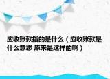 应收账款指的是什么（应收账款是什么意思 原来是这样的啊）