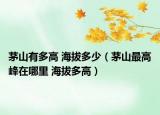 茅山有多高 海拔多少（茅山最高峰在哪里 海拔多高）