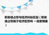 职务侵占罪与经济纠纷区别（职务侵占罪属于经济犯罪吗 一定要慎重）