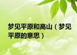 梦见平原和高山（梦见平原的意思）