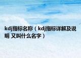 kdj指标名称（kdj指标详解及说明 又叫什么名字）