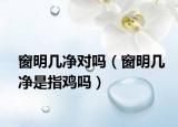 窗明几净对吗（窗明几净是指鸡吗）