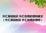 外汇基础知识 外汇你真的懂吗英文（外汇基础知识 外汇你真的懂吗）
