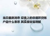 当日最新消息 征信上的非循环贷账户是什么意思 其实很容易理解