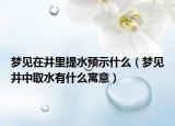 梦见在井里提水预示什么（梦见井中取水有什么寓意）