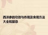 西洋参的功效与作用及食用方法大全和禁忌
