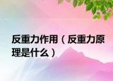 反重力作用（反重力原理是什么）