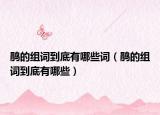 鹃的组词到底有哪些词（鹃的组词到底有哪些）