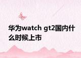 华为watch gt2国内什么时候上市