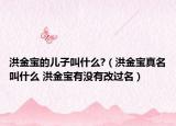洪金宝的儿子叫什么?（洪金宝真名叫什么 洪金宝有没有改过名）