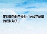 正能量的句子长句（比较正能量的成长句子）