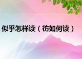 似乎怎样读（彷如何读）