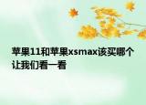 苹果11和苹果xsmax该买哪个让我们看一看