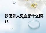 梦见杀人见血是什么预兆