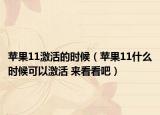 苹果11激活的时候（苹果11什么时候可以激活 来看看吧）