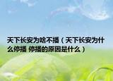 天下长安为啥不播（天下长安为什么停播 停播的原因是什么）