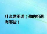 什么盈组词（盈的组词有哪些）