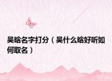 吴晗名字打分（吴什么晗好听如何取名）