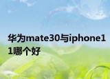华为mate30与iphone11哪个好