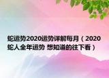 蛇运势2020运势详解每月（2020蛇人全年运势 想知道的往下看）