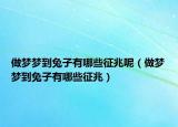 做梦梦到兔子有哪些征兆呢（做梦梦到兔子有哪些征兆）