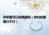 孕早期可以吃鹅翅吗（孕妇吃鹅翅行不行）