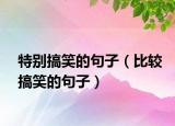 特别搞笑的句子（比较搞笑的句子）