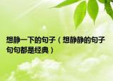想静一下的句子（想静静的句子 句句都是经典）