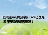 如何把ios系统降级（ios怎么降级 苹果系统降级难吗）