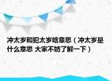 冲太岁和犯太岁啥意思（冲太岁是什么意思 大家不妨了解一下）