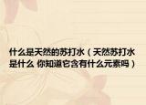 什么是天然的苏打水（天然苏打水是什么 你知道它含有什么元素吗）