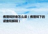 佛狸祠拼音怎么读（佛狸祠下的读音和解释）